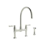PERRIN & ROWE Holborn Bridge Kitchen Faucet With C-Spout And Side Spray U.4273LS-PN-2